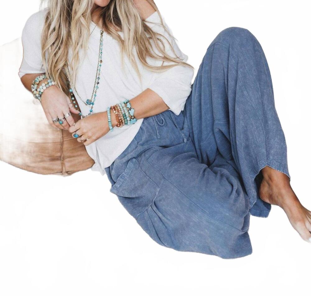 NEW THREE BIRD NEST laidback nomad pants in denim - Picture 6 of 7